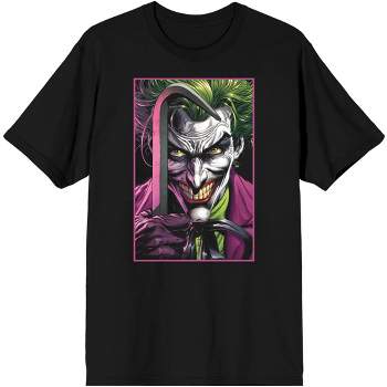 Men's Black Batman T-Shirt, Joker Profile