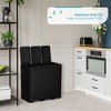Home Zone Living 16 Gallon Stainless Steel Triple Trash and Recycling Can with Soft Close Lids and Step Pedals, Black - 4 of 4
