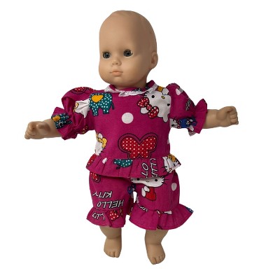Kittens and Butterflies Outfit for 14–16-Inch Baby Dolls