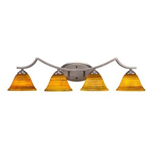 Toltec Lighting Zilo 4 - Light Vanity in  Graphite with 7" Firré Saturn Shade - 1 of 1