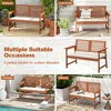 Tangkula Outdoor Bench with Cushion 2-Person Patio Bench w/Slatted Back & Seat Garden Backyard Balcony - 2 of 4
