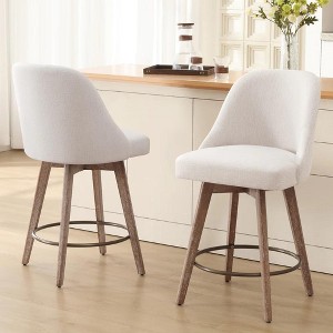 Bekrvio 26'' Counter Height Bar Stools, Linen Fabric - 1 of 4