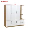 ORRD 3-Door Wooden Wardrobe for Bedroom, with Shelves, 2 Drawers & Side Storage, White Finish - 4 of 4