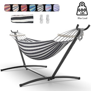 Mastgoal Brazilian Hammock with Adjustable Stand- Stylish Hammock Bed w/Storage Bag, 600lb Capacity - 1 of 4
