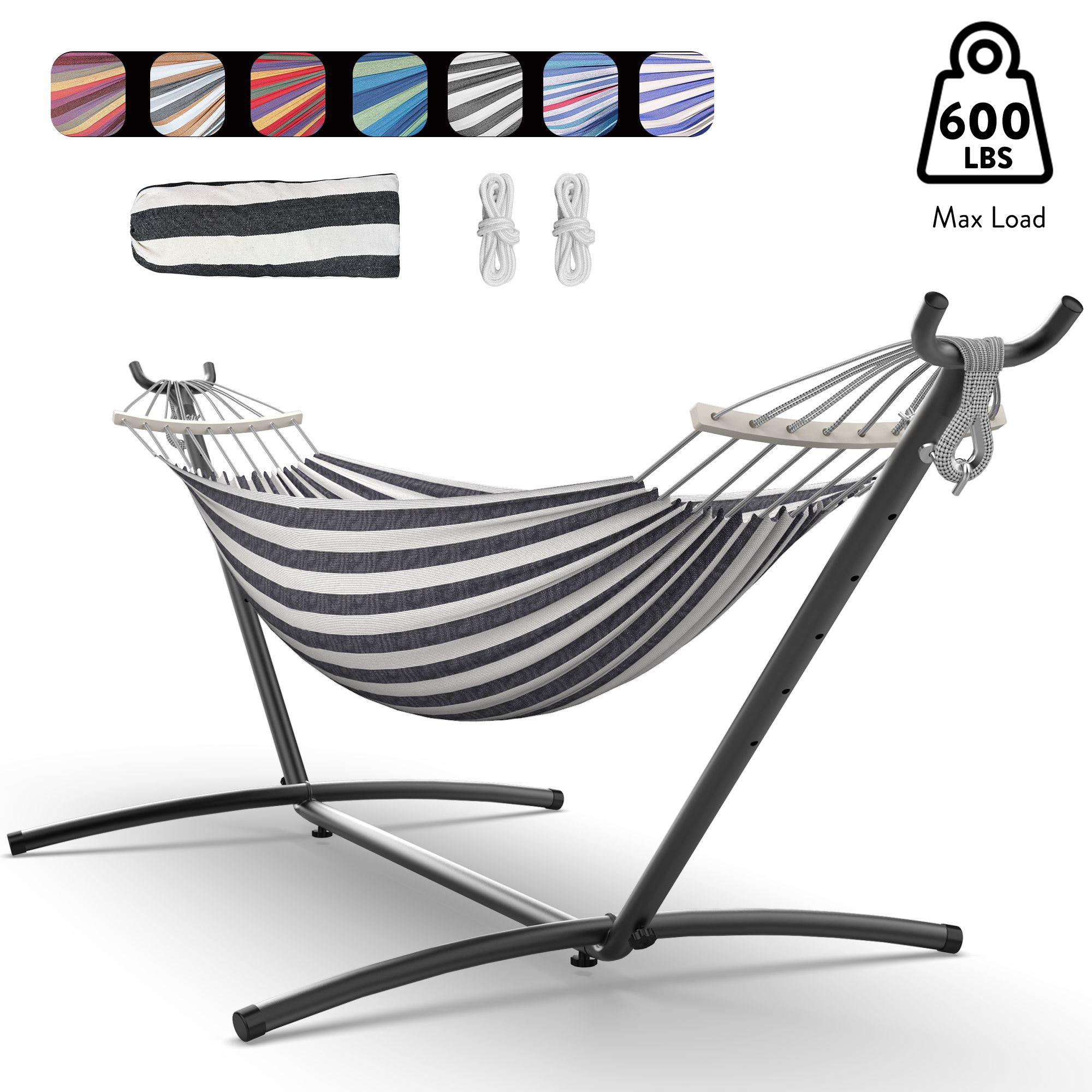Mastgoal Brazilian Hammock with Adjustable Stand- Stylish Hammock Bed w/Storage Bag, 450lb Capacity