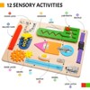 Etokfoks Montessori Busy Board Wooden Sensory Toy for Toddlers 1 2 3 Years Fine Motor Skills Educational Travel Activity Board 1 Piece - 3 of 4