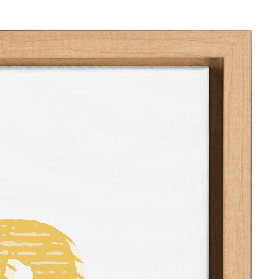 Good Vibes Only Yellow Canvas Motivational Print with Natural Frame