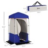 DSVIMOY Portable Shower Tent, Privacy Shelter, Camping Dressing Changing Tent Room with Shower Bag, Blue, 55.1"*55.1"*90.6" - 3 of 4