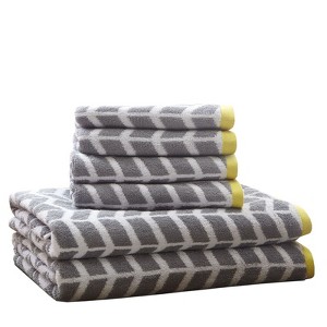 SEVOBAL Bath Towel and Washcloth Sets Cotton Jacquard Towel Set Lightweight Soft Absorbent for Bathroom Use, Gray, 13.78"*9.84"*6.69" - 1 of 4