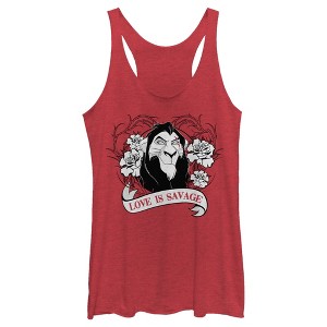 Women's Lion King Scar Valentine's Day Love is Savage Racerback Tank Top - 1 of 4