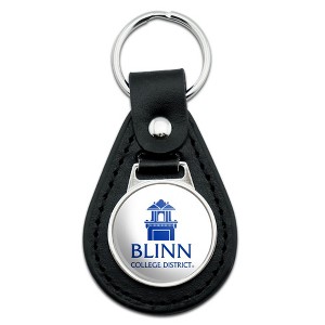 Blinn College Secondary Logo Black Leather Keychain - 1 of 4