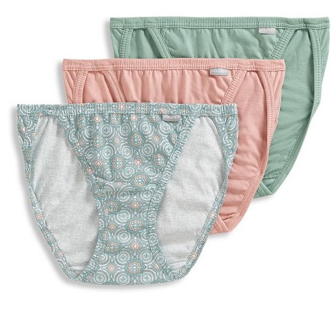 Jockey Womens Elance String Bikini 3 Pack Underwear String Bikinis 100%  Cotton 7 Sea Shell Rose/novel Tile/sage Mint : Target