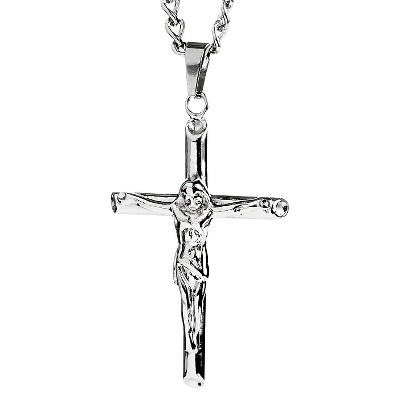  Men's Stainless Steel Crucifix Cross Necklace 