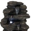 Sunnydaze 39"H Electric Polystone Rock Falls Waterfall Outdoor Water Fountain with LED Lights - image 4 of 4