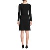 Lands' End Women's Long Sleeve Lightweight Cotton Modal Boatneck Tie Waist Dress - 2 of 3