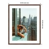 Kate and Laurel Framed Art Urban Tiger Overlooking Manhattan by Michael Schauer, 34x42, Florence Medium Brown - 2 of 4