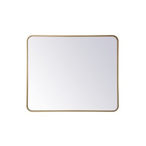 Elegant Lighting Soft corner metal rectangular mirror 30x36 inch in Brass - 1 of 4