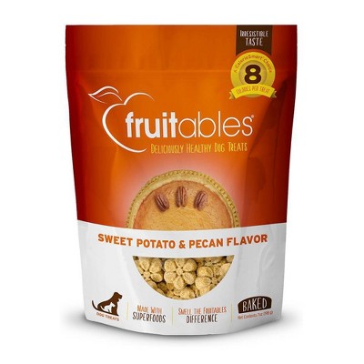 Fruitables Baked Sweet Potato & Pecan Flavor Healthy Low Calorie Baked Dog Treats - 7oz