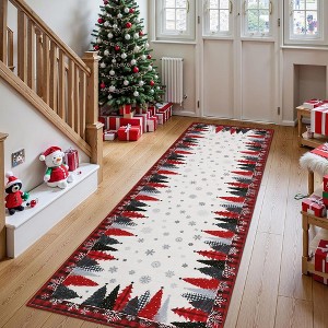 Washable Christmas Rug Ultra-Soft Holiday Decorative Bedroom Carpet - 1 of 4