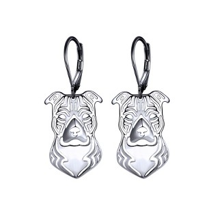 Pit Bull Staffordshire Terrier Dog Necklace Silver Womens Ginger Lyne Collection - 1 of 4
