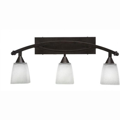 Toltec Lighting Bow 3 - Light Vanity in  Bronze with 4.5" Square White Muslin Shade