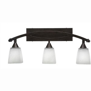 Toltec Lighting Bow 3 - Light Vanity in  Bronze with 4.5" Square White Muslin Shade - 1 of 1