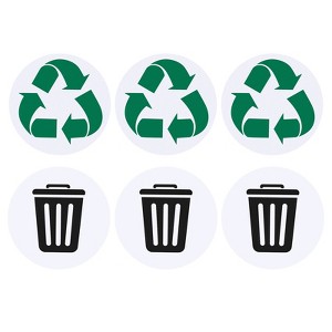 Unique Bargains Self-Adhesive Trash Can Recycle Sticker Bin Labels 6 Pcs - 1 of 4