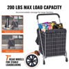 VEVOR Folding Shopping Cart, 200 lbs Max Load Capacity, Grocery Utility Cart with Rolling Swivel Wheels and Bag, Heavy Duty Foldable Laundry, Silver - 4 of 4