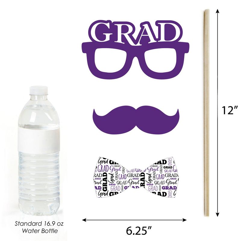 Big Dot of Happiness Purple 2024 Graduation Party Photo Booth Props Kit - 20 Count, 5 of 7
