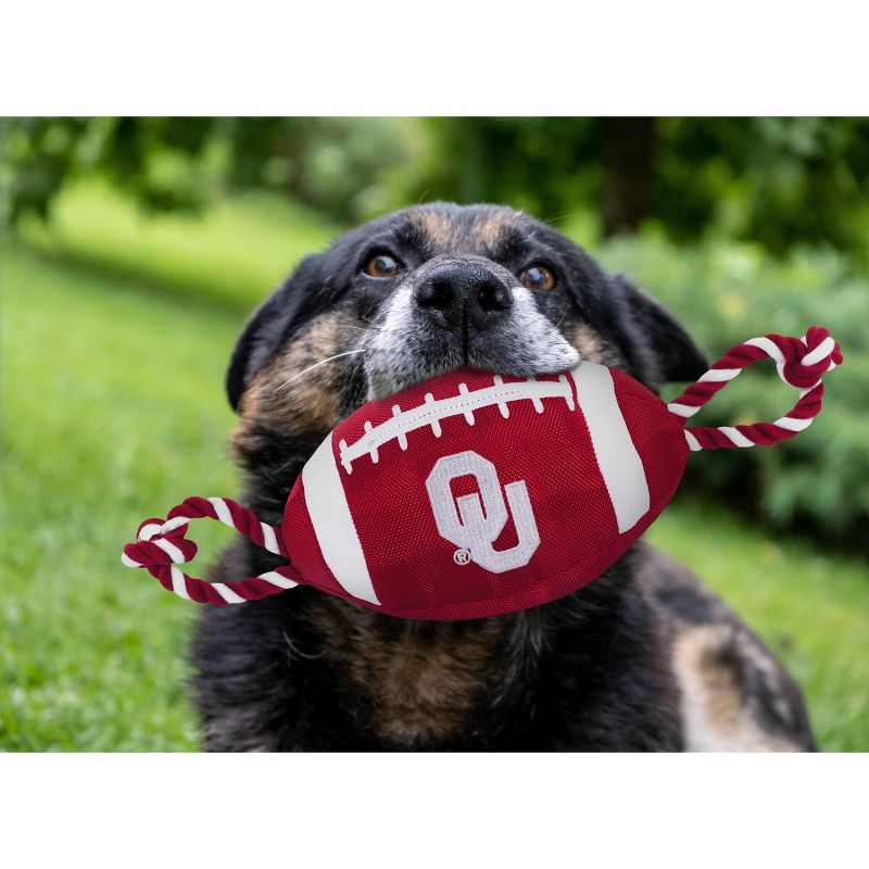 NCAA Oklahoma Sooners Nylon Football Dog Toy, 2 of 5