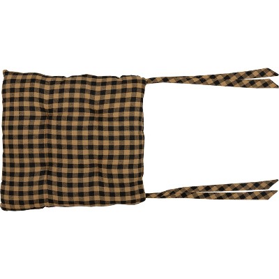 Black Check Chair Pad VHC Brands