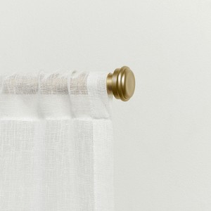 EXCLUSIVE HOME Topper 1" Curtain Rod and Finial Set, Adjustable 84"-160", Gold - 1 of 3