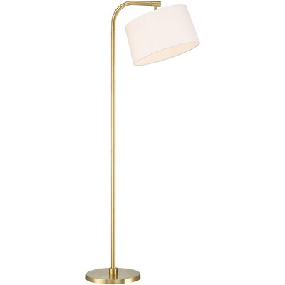 Modern Gold Arc Floor Lamp with White Shade