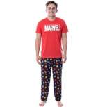 Marvel Thor Captain America Iron Man Men's Superhero Top And Pants Pajama Set Red
