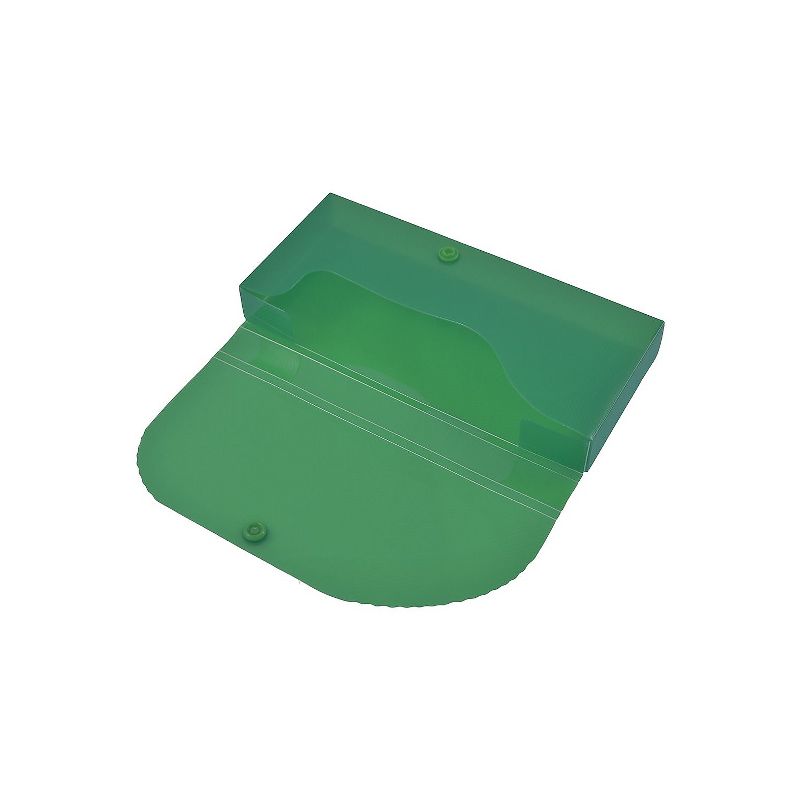 JAM Paper Plastic Pencil Case Snap Button Pencil Case Box Dark Green 166532741, 4 of 5