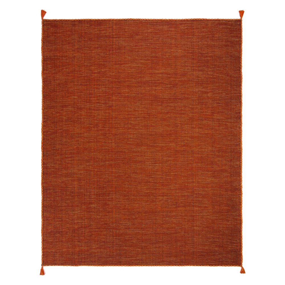 8'x10' Solid Woven Area Rug Orange/Black - Safavieh