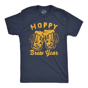 Mens Funny T Shirts Hoppy Brew Year Sarcastic New Years Eve Drinking Tee For Men - Crazy Dog Men's T Shirt - 1 of 4