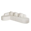 111.8" Lychee-Textured Long-Pile Polyester L-Shaped Sectional Modular Sofa with Curved Backrest and 3 Pillows - 2 of 4