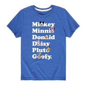 Boys' - Disney - Mickey Friends Character List Short Sleeve Graphic T-Shirt - 1 of 4