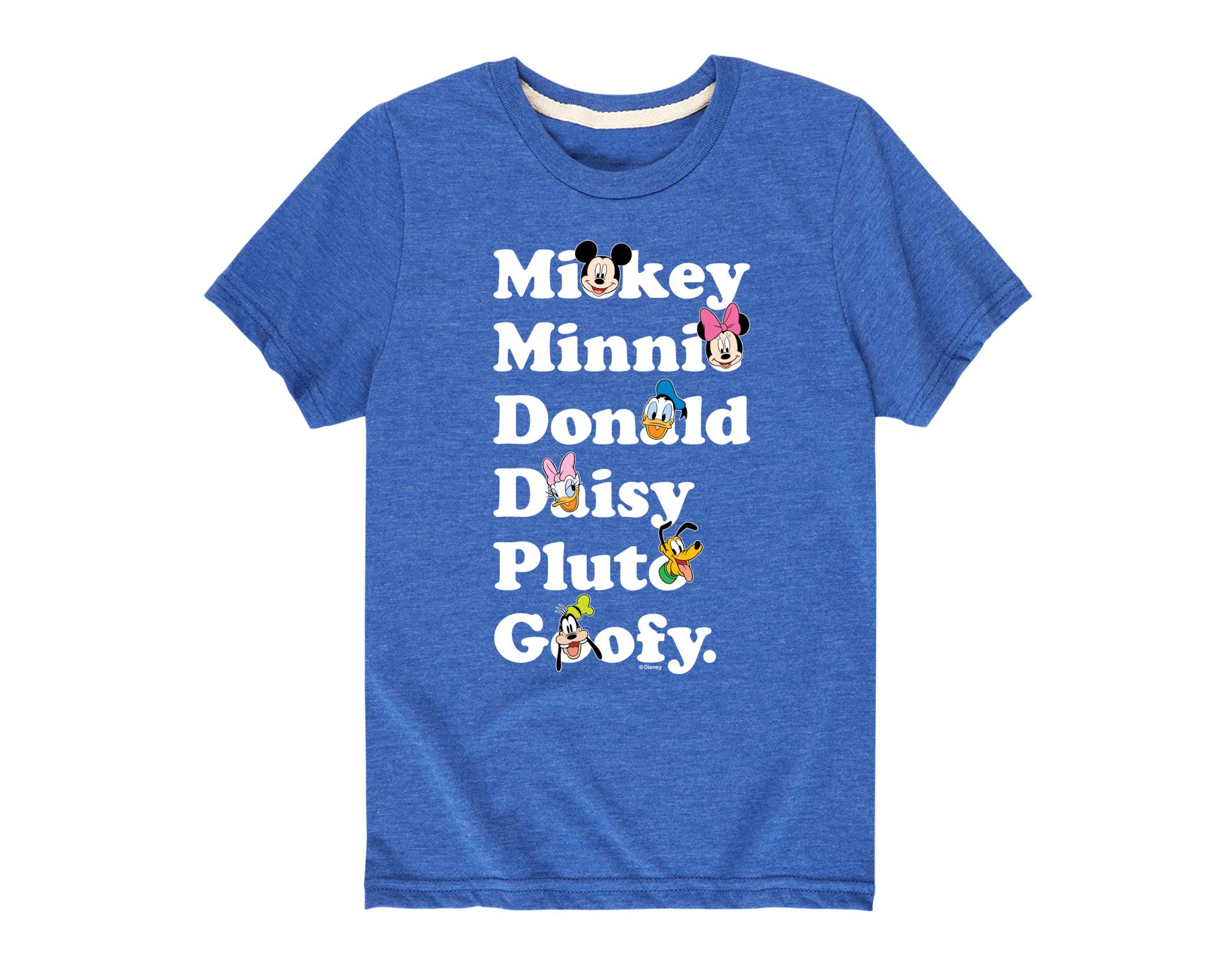 Boys' Disney Mickey Friends Character List Short Sleeve Graphic T-Shirt - Royal Blue - Large