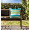 Kate Aurora 2 Piece Shabby Cabana Turquoise Striped Indoor/Outdoor Oversized & Overfilled Zippered Throw Pillow - 20" X 20" - 2 of 2
