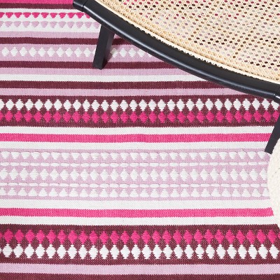 Coastal Ivory Cotton Flat Woven Handmade Rectangular Rug