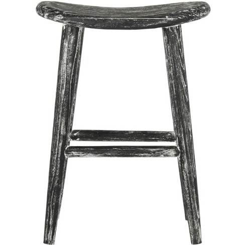 Colton Wood Counter Stool Black white Wash sungkai Wood