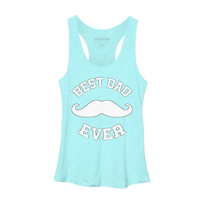 Women's Design By Humans Best Dad Ever Mustache By sukhendu12 Racerback Tank Top