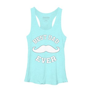 Women's Design By Humans Best Dad Ever Mustache By sukhendu12 Racerback Tank Top - 1 of 2