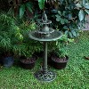 40" Tiered Pedestal Fountain with Fish Blue - Alpine Corporation: Weather-Resistant, Electric Power, Sculptural Water Feature - 2 of 4