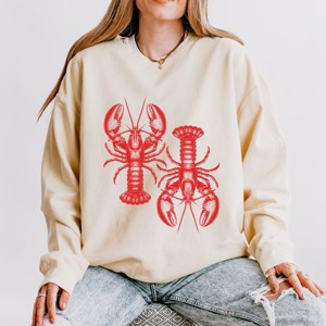 Simply Sage Market Two Lobsters Lightweight Garment Dyed Sweatshirt - 1 of 4