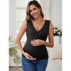 INSPIRE CHIC Women's 2 Pcs Crossover Ruched Maternity Sleeveless Basic Shirt Tank Nursing Tops - 2 of 4