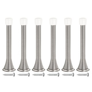 Unique Bargains Spring Steel Rubber Head Anti-Rust Plating Door Stop 6 Pcs - 1 of 4