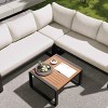 4 Pieces Metal Outdoor Patio Conservation Sofa Sets,Garden Lounge Sofa,Modern L-Shape Sectional Sofa with Coffee Table and Cushions-Coolbibila - 2 of 4